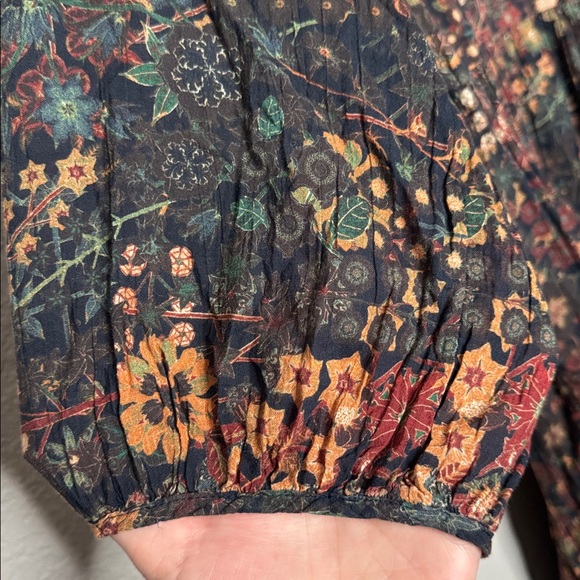 Treasure & Bond Floral Tiered Cotton Gauze Midi Dress Boho Romantic Cottagecore - Picture 3 of 8